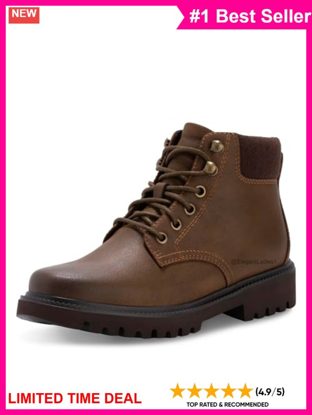 Synthetic Chukka Ankle Bootie with Memory Foam Cushioned Insole